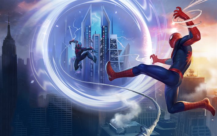 Spider-Man, carteles, material publicitario, de superh&#233;roes, de android, de Marvel, IOS