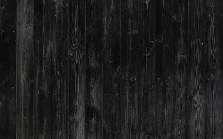 Texture de planches de bois noir, fond de planches de bois verticales, planches noires, texture de bois noir