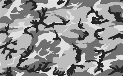 mimetico grigio, 4k, mimetico militare, sfondo grigio mimetico, motivo mimetico, trame mimetiche, sfondi mimetici, mimetico invernale