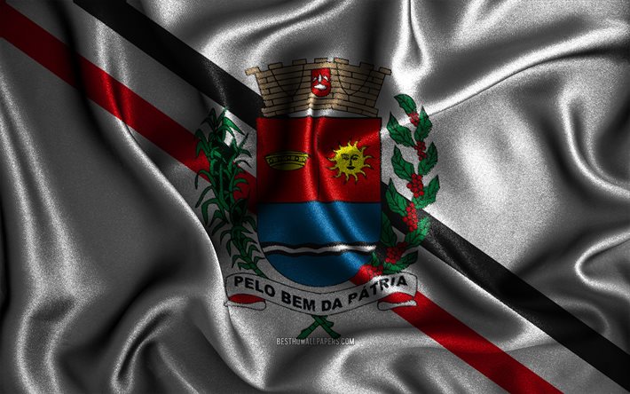 アララスの旗, 4k, シルクの波状の旗, ブラジルの都市, アララスの日, ファブリックフラグ, 3Dアート, アララス, アララス3Dフラグ