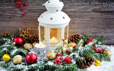 Noel, el feneri, Yeni Yıl, dekorasyon, Noel topları