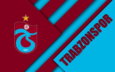 Trabzonspor FC, emblem, 4k, red blue abstraction, material design, logo, Turkish football club, Turkish Super League, Trabzon, Turkey, Süper Lig