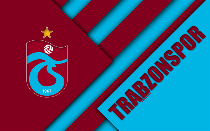 Trabzonspor FC, emblem, 4k, red blue abstraction, material design, logo, Turkish football club, Turkish Super League, Trabzon, Turkey, S&#252;per Lig