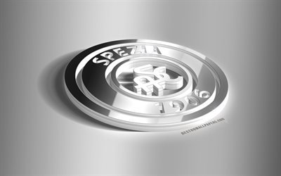 spezia calcio, 3d-stahl-logo, italienische fußball-club, 3d-emblem, la spezia, ligurien, italien, la spezia-fc-metall-emblem, serie b, fußball -, kreativ-3d-technik