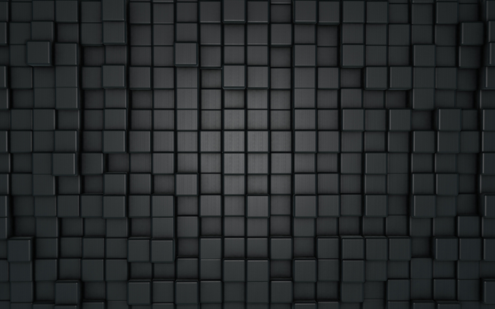 Download wallpapers gray cubes texture, 4k, 3D art, gray squares, 3d ...