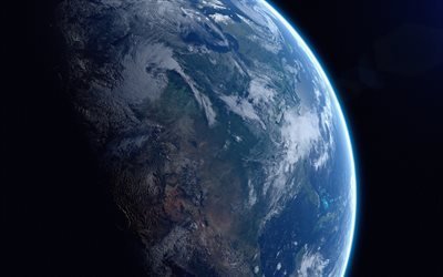 Terra a partir do espa&#231;o, planeta, galaxy, Da terra por sat&#233;lite, sci-fi, universo, NASA