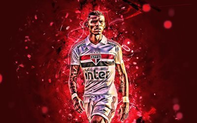 Bruno Alves, Brezilyalı futbolcular, Sao Paulo FC, fan sanat, futbol, Bruno Alves Fabiano, Brezilya Serie A, defans, neon ışıkları, Brezilya