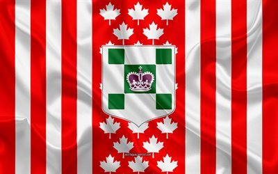 Coat of arms of Charlottetown, Canadian flag, silk texture, Charlottetown, Canada, Seal of Charlottetown, Canadian national symbols