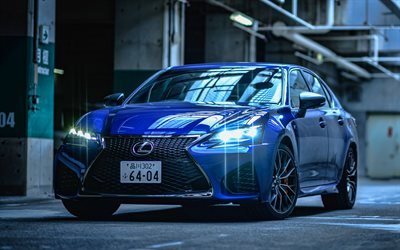 Lexus GS F, 4k, luxury cars, 2019 cars, headlights, JP-spec, 2019 Lexus GS, japanese cars, Lexus