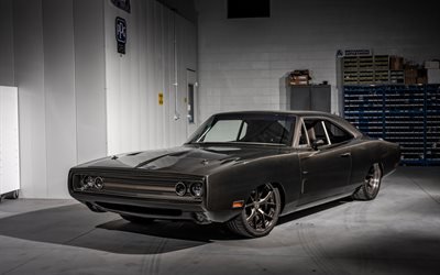 Dodge Charger, 1969, carbon coupe, front view, exterior, american cars, Dodge