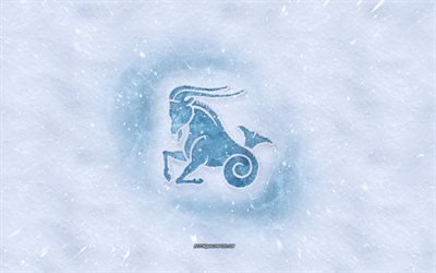 Capricorn zodiac sign, winter concepts, snow texture, snow background, Capricorn sign, winter art, Capricorn