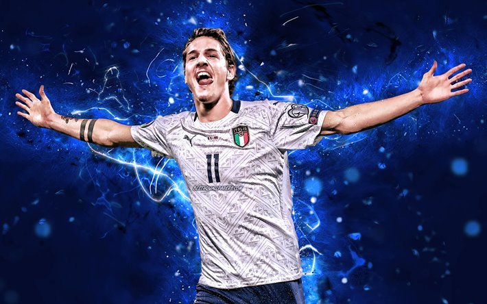 Nicolo Zaniolo, 2019, Italia, Nazionale, calcio, gol, Zaniolo, calciatori, luci al neon, nazionale italiana di calcio
