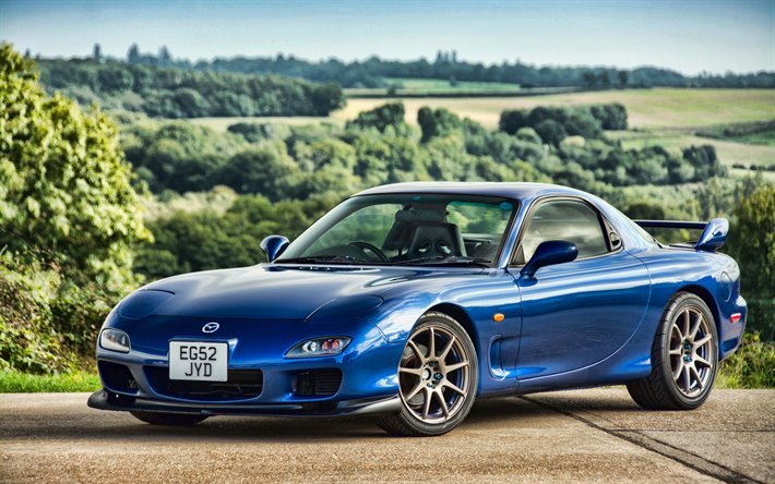 Download Wallpapers Mazda Rx 7 Type R Bathurst R Tuning Fd3s 03 Cars Blue Mazda Rx 7 Japanese Cars Mazda For Desktop Free Pictures For Desktop Free