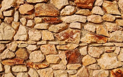 marrone, muro di pietra, decorativo rock, brickwall, pietra, texture, grunge, sfondo, mattoni, macro, pietre, sfondi, sfondi marrone