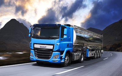 DAF CF, 4k, 2018 truck, Euro 6, new CF, tanker, cargo transport, trucks, DAF