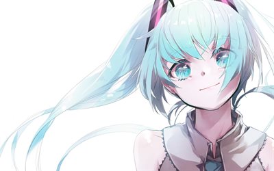 Vocaloid, Hatsune Miku, le sourire, les manga, les personnages de l&#39;anime