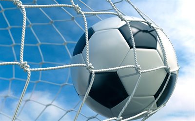 football ball, goal, goal net, ball in the net, soccer, football concepts, football match