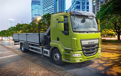 DAF LF, 4k, street, 2018 truck, Euro 6, new LF, cargo transport, trucks, DAF