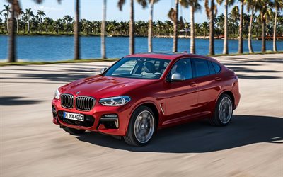 BMW X4, 2018, xDrive28i, red sports crossover, new red X4, German cars, BMW