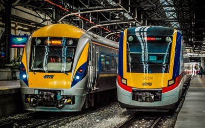 KTM Clase 91, KTM Clase 92, trenes, trenes el&#233;ctricos, de transporte de pasajeros, Kuala Lumpur Estaci&#243;n de Tren