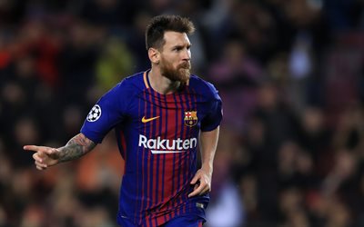 Lionel Messi, 2018, Barcelona, meta, La Liga, Espanha, Barca, Messi, O FC Barcelona, estrelas do futebol, Leo Messi