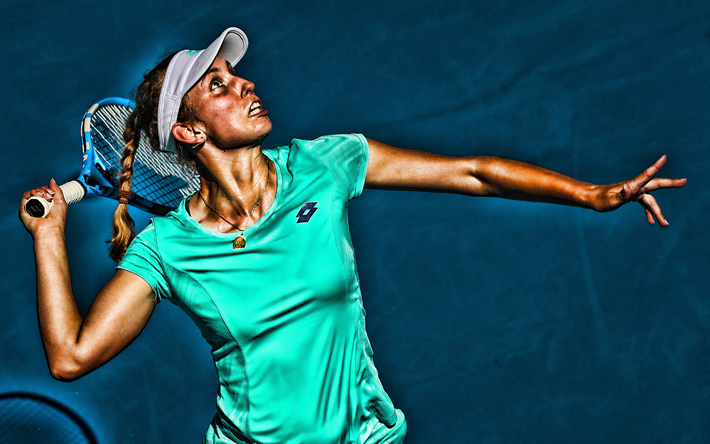 Elise Mertens, 4k, Bel&#231;ikalı tenis&#231;iler, WTA, ma&#231;, sporcu, Mertens, tenis, HDR, Tenis oyuncuları