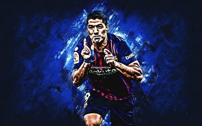 Luis Suarez, Barcelona FC, hy&#246;kk&#228;&#228;j&#228;, iloa, sininen kivi, kuuluisia jalkapalloilijoita, jalkapallo, Uruguayn jalkapalloilijat, grunge, Liiga, Englanti, Suarez