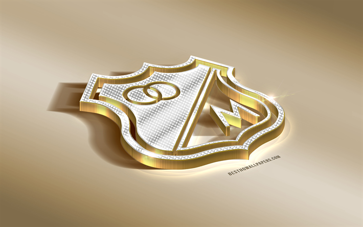 Millonarios FC, Colombian Football Club, Golden Silver logo, Bogota, Colombia, Liga Aguila, 3d golden emblem, creative 3d art, football