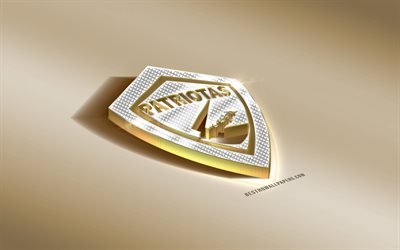 Boyaca Patriotas FC, Kolumbian Football Club, Golden Hopea logo, Tunja, Kolumbia, Liga Aguila, 3d kultainen tunnus, luova 3d art, jalkapallo, Patriots