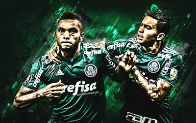 Dudu, Miguel Borja, yeşil taş, hedefi, SE Palmeiras, futbol, Borja, Brezilya Serie A, grunge, Palmeiras FC, Brezilya