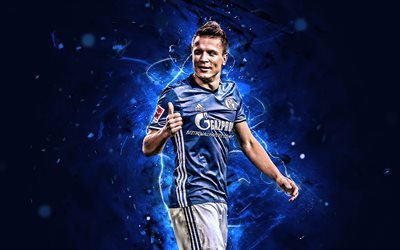 Yevhen Konoplyanka, joy, Schalke 04 FC, ukrainian footballers, soccer, Konoplyanka, Bundesliga, football, Germany, neon lights