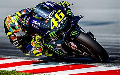 Valentino Rossi, 2019, MotoGP, Yamaha Racing, A Yamaha YZR-M1, Monster Energy Yamaha No MotoGP, corrida de motos, nova moto esporte, italiano piloto de motos