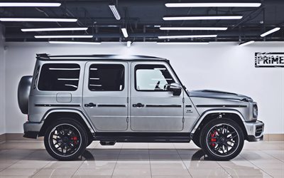 Mercedes G63 AMG, vista laterale, tuning, 2020 le auto, TopCar, Pacchetto Luce, Mercedes-Benz Classe G, Rosso, Gel&#228;ndewagen, BR 463, Suv, Mercedes