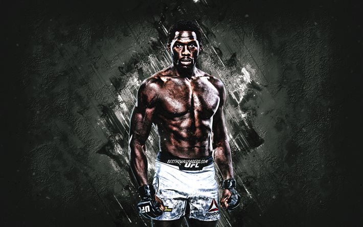 Jared Cannonier, UFC, american fighter, portrait, Ultimate Fighting Championship, gray stone background, USA