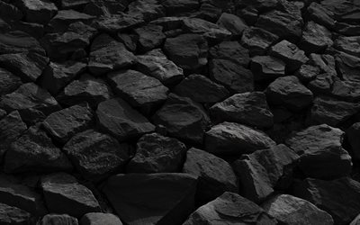 black stone textur, gro&#223;e steine, grau mit steinen, stein-textur