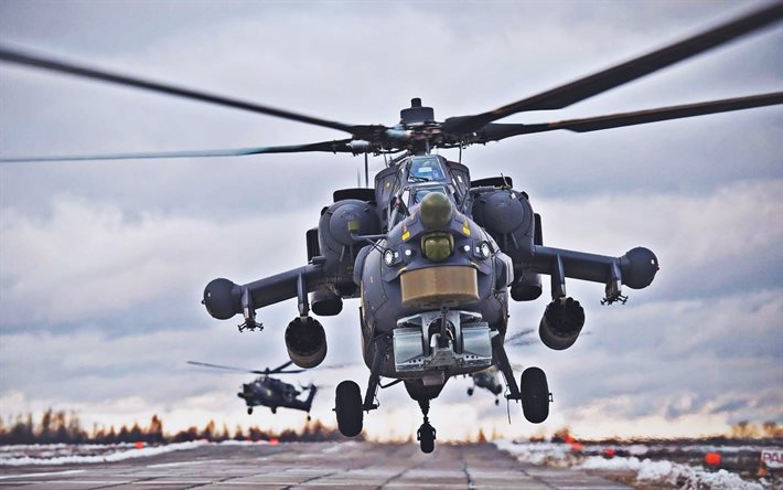 Mi-28, winter, attack helicopters, Havoc, Mil Mi-28, Russian Air Force, russian military helicopter, Mil Helicopters, Russian Army