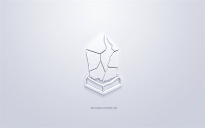 Lisk logotyp, 3d-vit logo, 3d-konst, vit bakgrund, cryptocurrency, Lisk, finansiering begrepp, f&#246;retag, Lisk 3d-logotyp