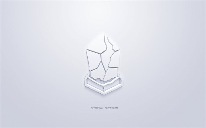 Lisk logotipo, 3d-branco logo, Arte 3d, fundo branco, cryptocurrency, Lisk, conceitos de finan&#231;as, neg&#243;cios, Lisk logo 3d