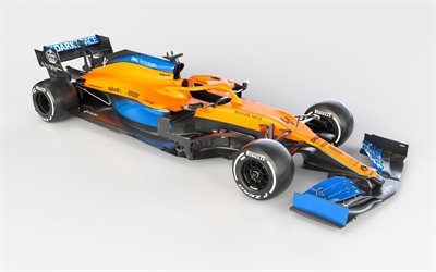 McLaren MCL35, 4k, Lando Norris, 2020 F1 cars, studio, Formula 1, McLaren F1 Team, new MCL35, F1, McLaren 2020, F1 cars, McLaren