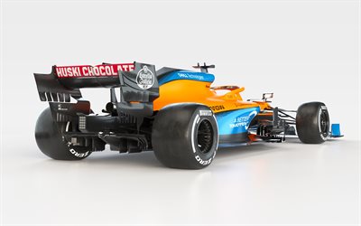 4k, McLaren MCL35, vue de dos, 2020 voitures de F1, studio, Lando Norris, Formule 1, McLaren F1 Team, nouveau MCL35, F1, McLaren 2020, McLaren