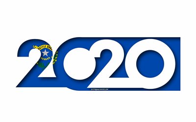 Nevada 2020, d&#39;&#233;tat AM&#201;RICAIN, Drapeau de l&#39;&#233;tat du Nevada, fond blanc, Nevada, art 3d, 2020 concepts, dans le Nevada, drapeau, drapeau des &#233;tats am&#233;ricains, 2020 Nouvel An, 2020 Nevada drapeau