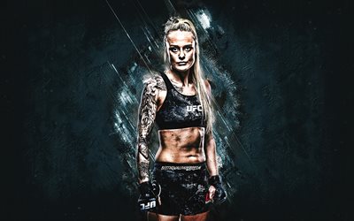 Miranda Granger, MMA, american fighter, creative art, gray stone background