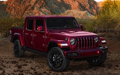 Jeep Gladiator, 4k, offroad, 2020 le auto, deserto, Jeep Gladiator JT, Suv, 2020 Jeep Gladiator, auto americane, Jeep