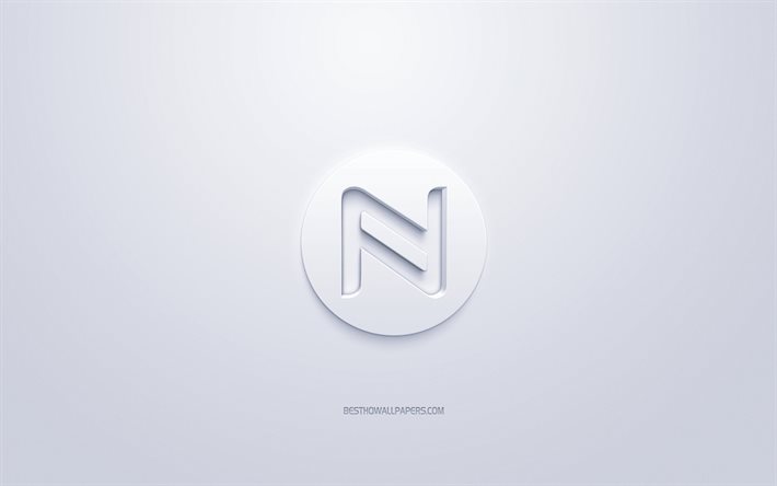 Namecoin logotyp, 3d-vit logo, 3d-konst, vit bakgrund, cryptocurrency, Namecoin, finansiering begrepp, f&#246;retag, Namecoin 3d-logotyp