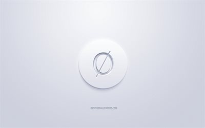 Omni logo, 3d white logo, 3d art, white background, cryptocurrency, Omni, finance concepts, business, Omni 3d logo