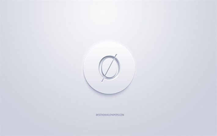 Omni logo, 3d logo bianco, 3d, arte, sfondo bianco, cryptocurrency, Omni, finanza concetti, affari, Omni logo 3d