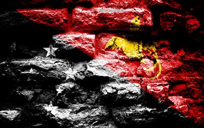 Papua Nova Guin&#233; bandeira, grunge textura de tijolos, Bandeira da Papua Nova Guin&#233;, bandeira na parede de tijolos, Papua-Nova Guin&#233;, bandeiras da Oce&#226;nia pa&#237;ses