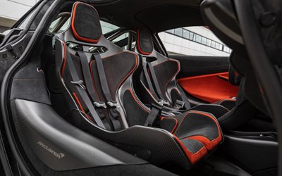 McLaren 765LT, 2021, interior view, interior, sports seats, 765LT interior, Brtian supercars, McLaren