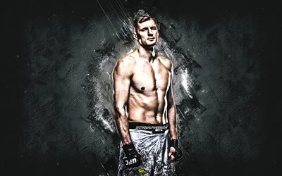 Alexander Volkov, MMA, UFC, Russian fighter, portrait, gray stone background, Ultimate Fighting Championship