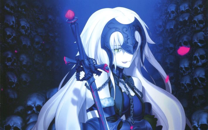 Jeanne d&#39;Arc, cr&#226;nes, TYPE-MOON, Fate Grand Order, nuit, manga, Alter, Fate Apocrypha, Avenger, Fate Series